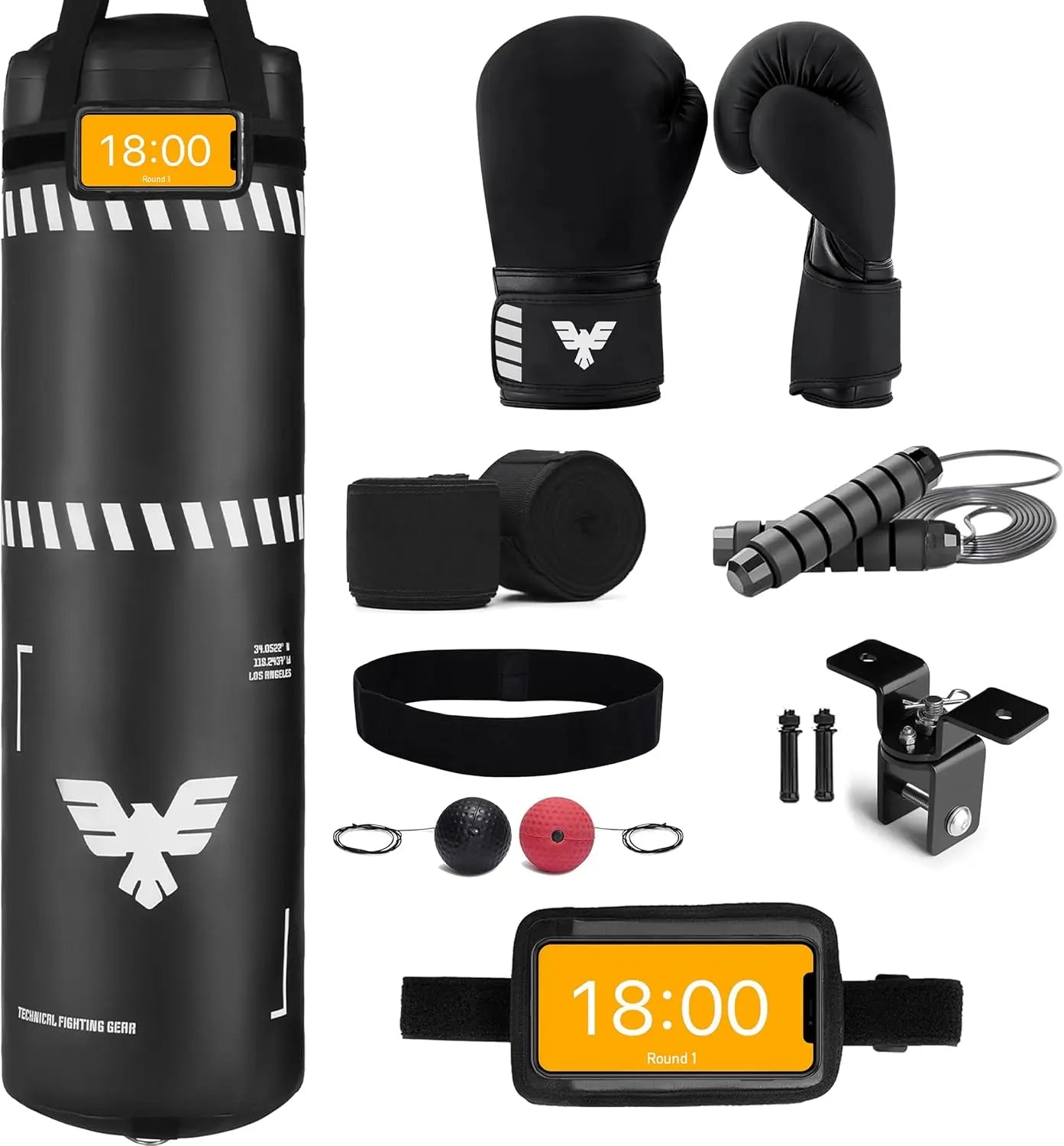 Adults Punching Bag Set 4ft Boxing Bag 12oz Gloves