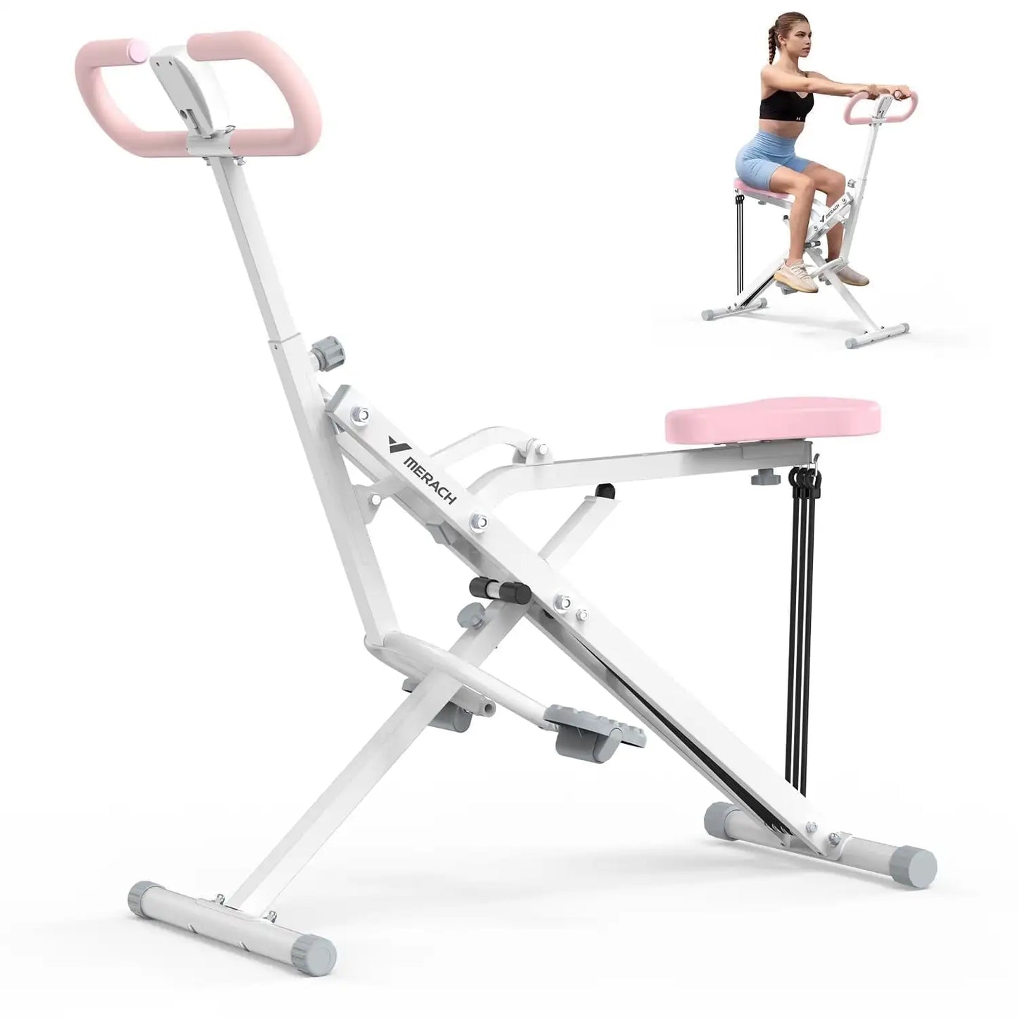 Adjustable Squat Assist Trainer Machine, 3 Tension Bands for Glutes & Quads