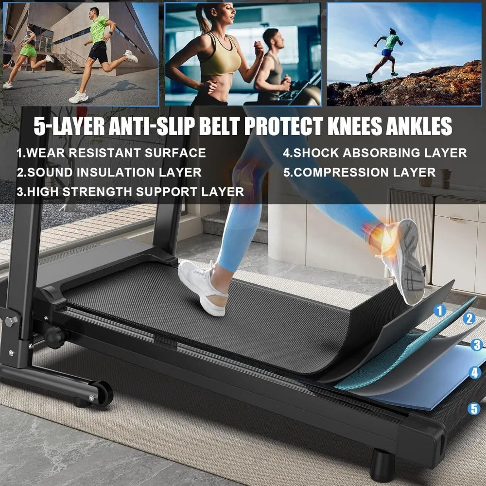 Foldable Treadmills for Home, Portable Treadmill with Handles, 2.5HP Treadmills 300 lb Capacity, APP Control