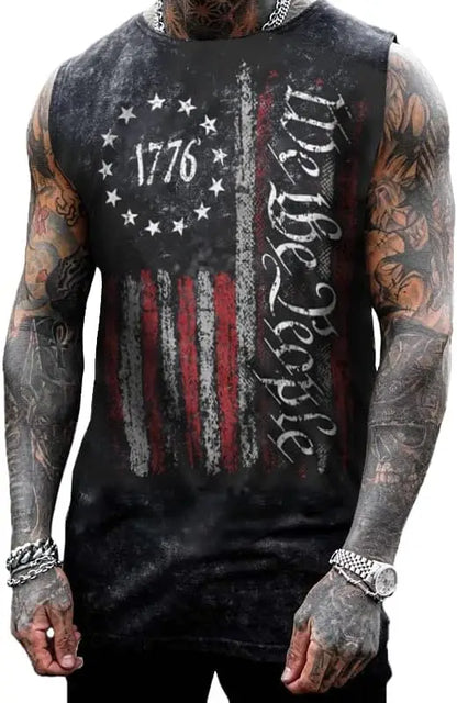 Mens Skull 3D Graphic Print Shirts Tank Tops