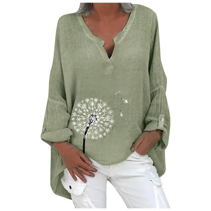 Long Sleeve Women Blouse Butterfly Print Spring Shirt