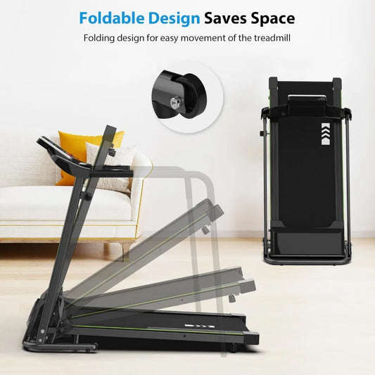 Walking Treadmill  - Foldable Treadmill with Long Handrail and 300 Lbs Capacity