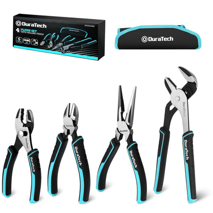 4-Piece Pliers Set with Rolling Pouch Premium Cr-Ni Construction