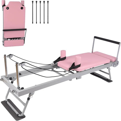 Pilates Reformer Machine 77" Foldable Pilates Equipment for Home Gym Workout