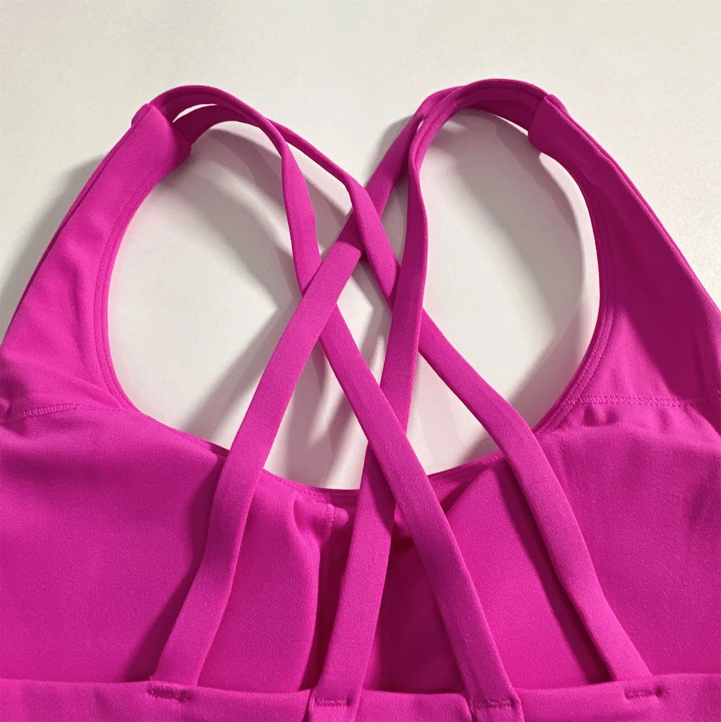 Solid Color Hot Sell Fitness Women Sport Bra Gym Yoga Vest Athletic Cross Sexy Tight Tank Top Workout Train Soft With Chest Pad