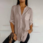 Women Casual Sequin Beaded Shirts Long Sleeve Vintage Shirt