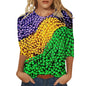 Carnival Printed Women Casual T-Shirts Spring Summer 3/4 Sleeve