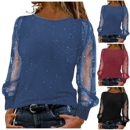 Women's Casual Glitter Sequins Blouse