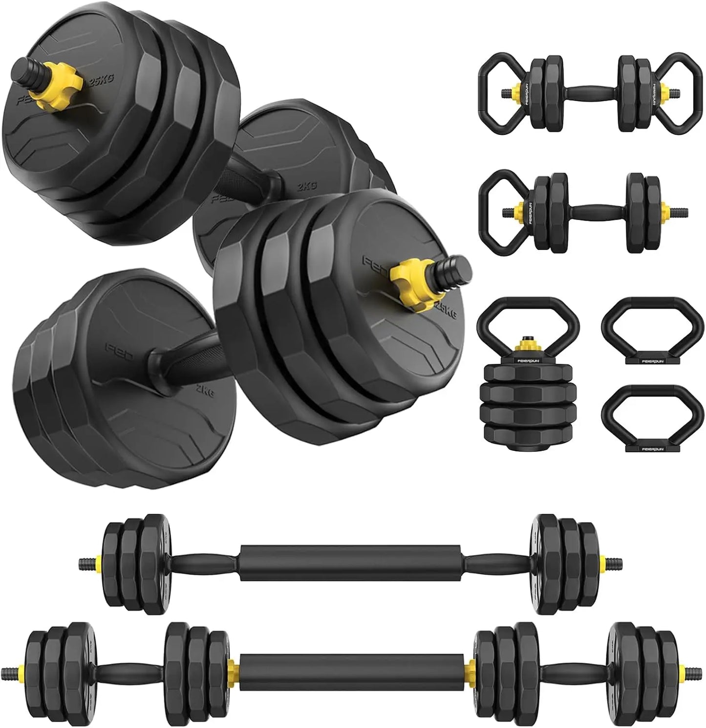 Adjustable Dumbbells, 40/60/90lbs Free Weight Set with 4 Modes