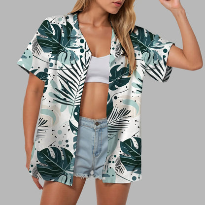 Hawaii Womens Summer Beach Shirts Cardigan Short Sleeve