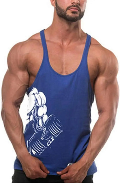 Men's Gym Stringer Tank Tops Bodybuilding T Shirts