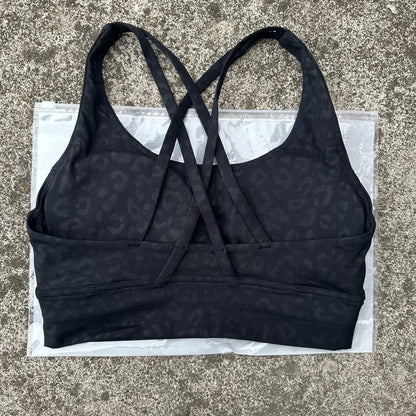 Solid Color Hot Sell Fitness Women Sport Bra Gym Yoga Vest Athletic Cross Sexy Tight Tank Top Workout Train Soft With Chest Pad