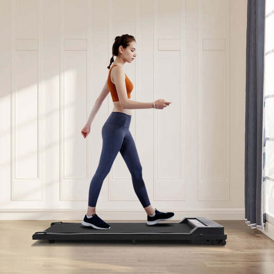 Walking Treadmill for Home&Office 2-in-1 Under Desk Electric Jog Machine With Remote Control LED