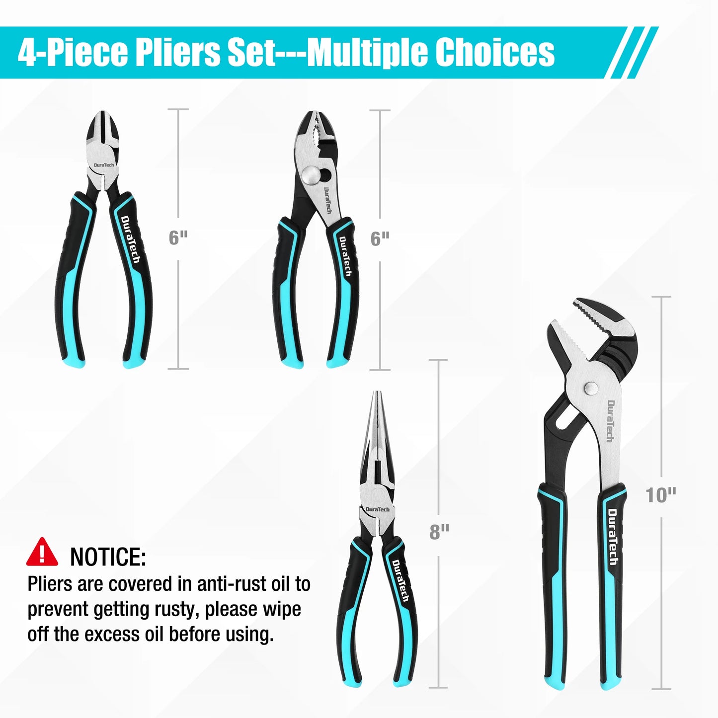 4-Piece Pliers Set with Rolling Pouch Premium Cr-Ni Construction