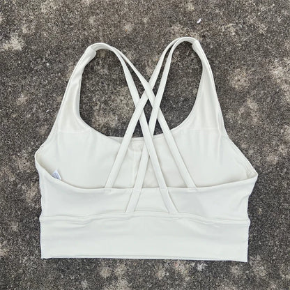 Solid Color Fitness sport Bra Women Cross soft high strength