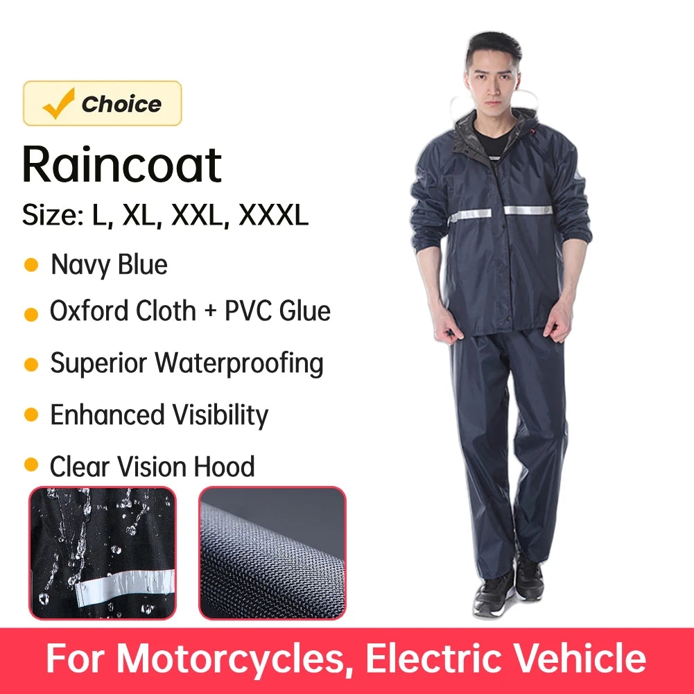 Raincoat and Rainpants Suit Waterproof Motorcycle Raincoat Suit