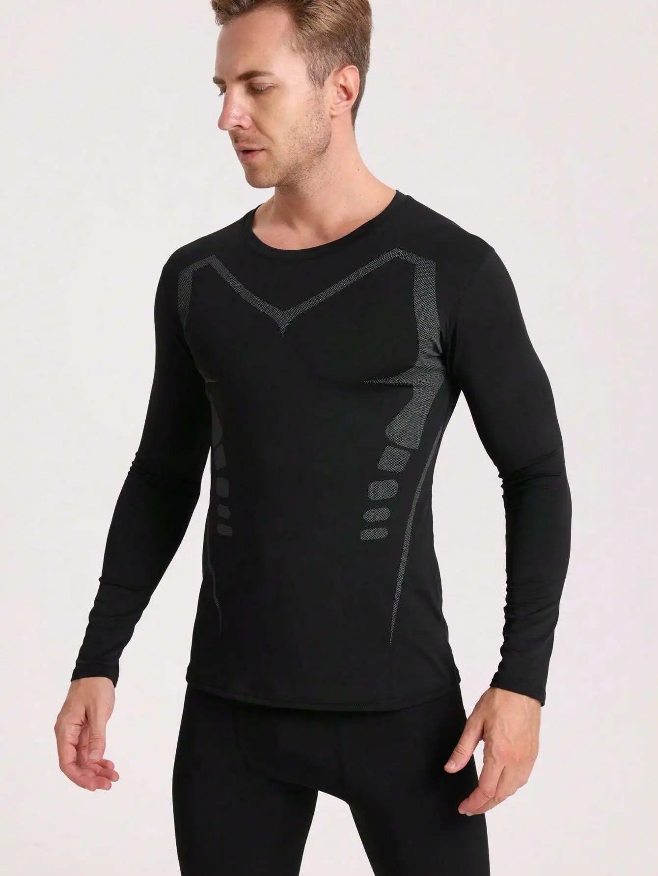 Men's Quick-Drying Long-Sleeved Sports T-Shirt  Compression Top