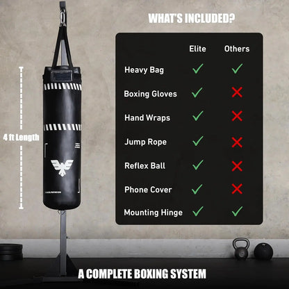 Adults Punching Bag Set 4ft Boxing Bag 12oz Gloves