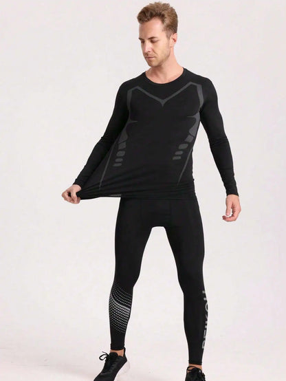 Men's Quick-Drying Long-Sleeved Sports T-Shirt  Compression Top