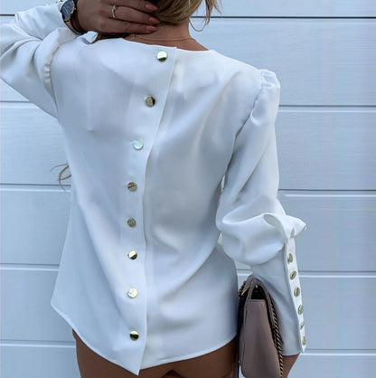 Fashion Backless Buttons Design Long Sleeve Shirts