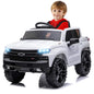 12V Electric Ride On Car White Black 4 Wheeler Truck Car Safety Toy with Music Radio LED Lights Remote Control Kids Vehicles