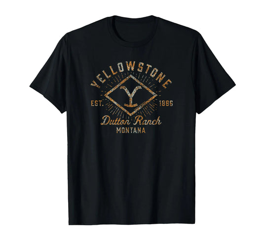Yellow Stones Sunburst Logo Dutton Ranch T-Shirt