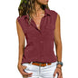 Women Casual Solid Sleeveless Blouse