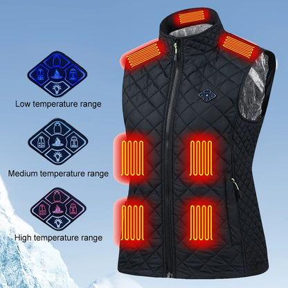 21 HEATING ZONES Heated Vest Men Women Heated Jacket Winter Warm Usb Self Heating Thermal Vest Heating Down Jacket