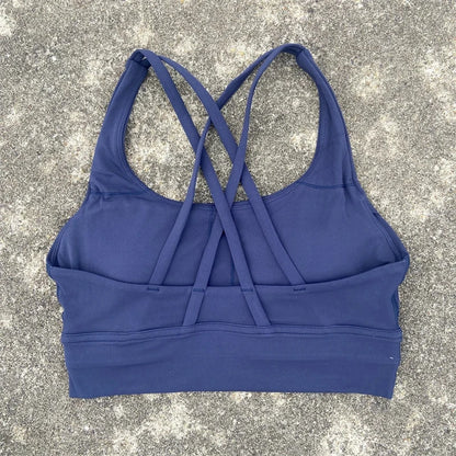 Solid Color Fitness sport Bra Women Cross soft high strength