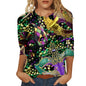 Carnival Printed Women Casual T-Shirts Spring Summer 3/4 Sleeve