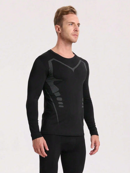 Men's Quick-Drying Long-Sleeved Sports T-Shirt  Compression Top