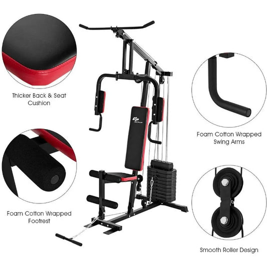 Multifunction Home Gym System Weight Training Exercise Workout Equipment