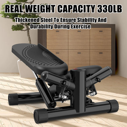 Sports Mini Stepper -330 pound Rotating Stepper with Resistance Band Portable Full Body Exercise Equipment