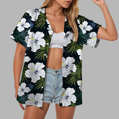 Hawaii Womens Summer Beach Shirts Cardigan Short Sleeve