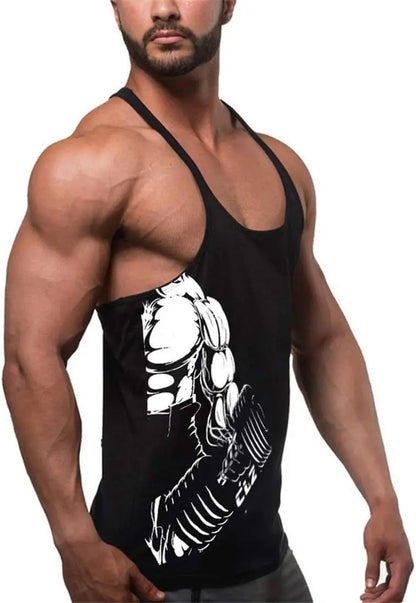 Men's Gym Stringer Tank Tops Bodybuilding T Shirts