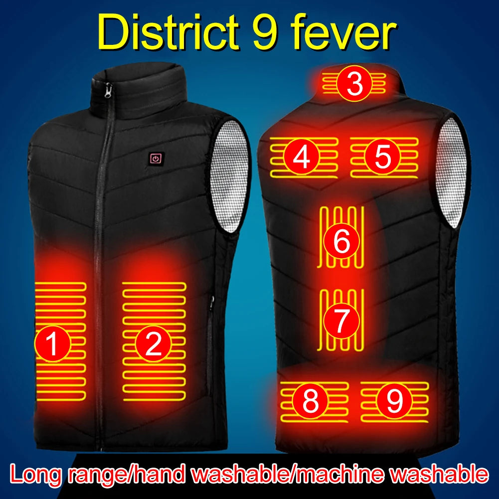 Unisex  Motorcycle Jacket 9 Areas Heated Vest