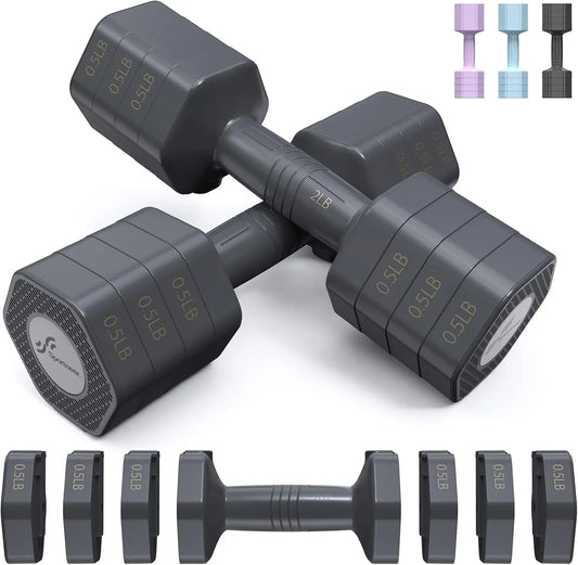 Dumbbells 4 In 1 Hand Weights Set 2lb 3lb 4lb 5lb Fast Adjust