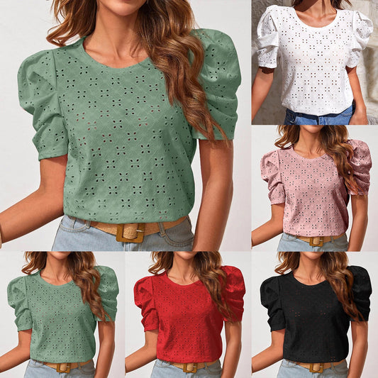 Spring And Summer New Short Sleeve T-Shirts Round Neck