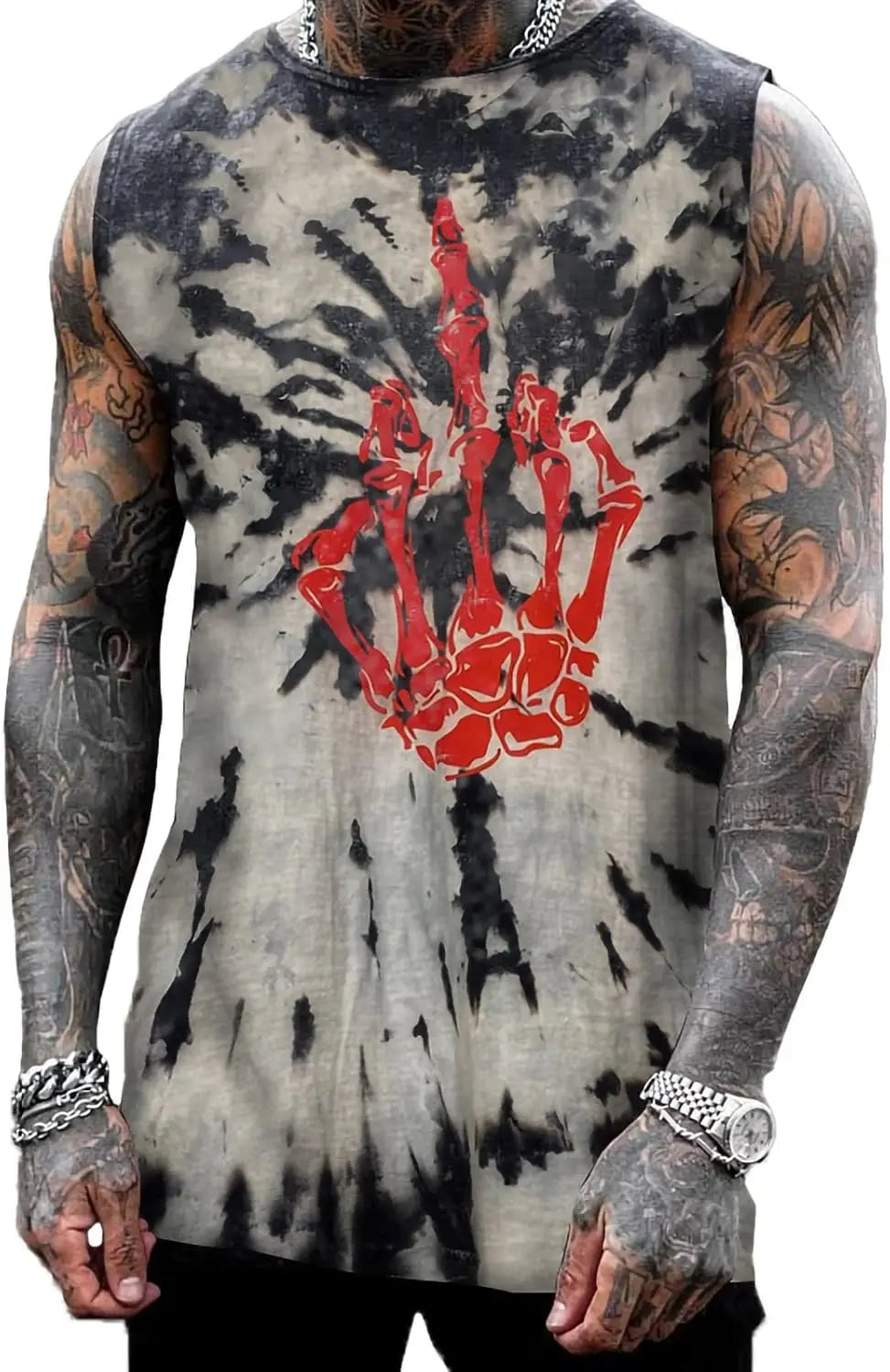 Mens Skull 3D Graphic Print Shirts Tank Tops