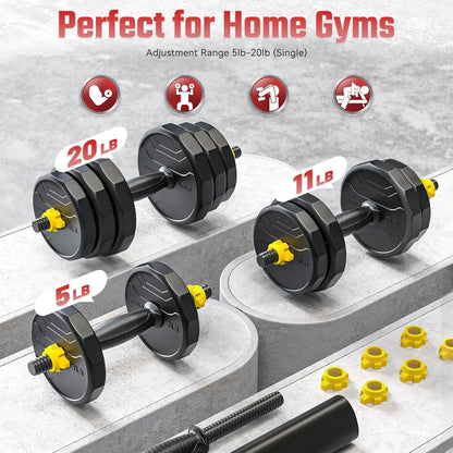 Adjustable Dumbbells, 40/60/90lbs Free Weight Set with 4 Modes