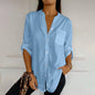 Women Casual Sequin Beaded Shirts Long Sleeve Vintage Shirt