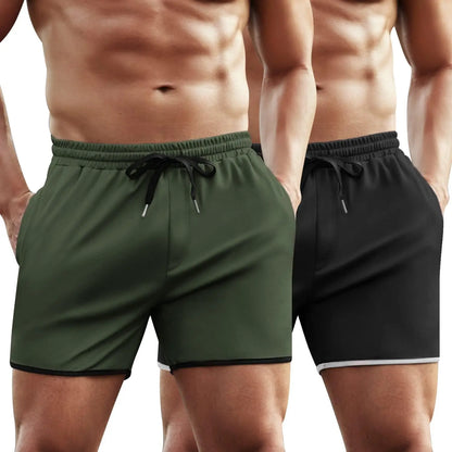 Men's 2 Pack Gym Workout Shorts Running Athletic Shorts