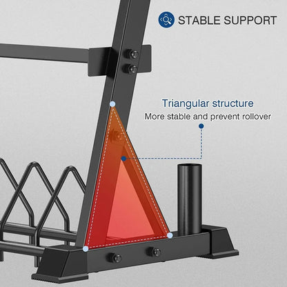 Dumbbell Rack 3-Tier Weight Plate Rack Storage Stand