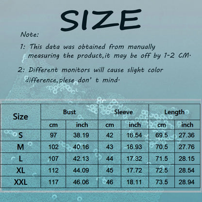 Women Casual Sequin Beaded Shirts Long Sleeve Vintage Shirt