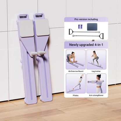 2-in-1 Abs & Ski Board - Portable Core/Leg Trainer, Split Pilates-Reformer for Home Gym
