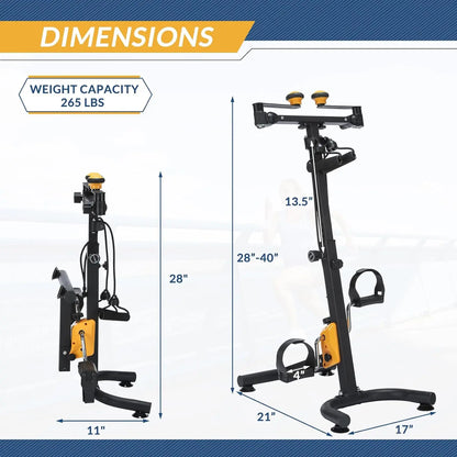 Pedal Exerciser for Elderly, Hand Arm Leg and Knee Exercise Bike, Adjustable Fitness Equipment