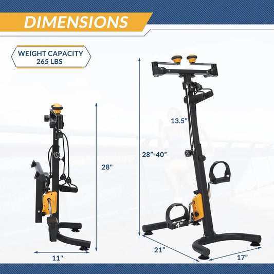Pedal Exerciser for Elderly, Hand Arm Leg and Knee Exercise Bike, Adjustable Fitness Equipment