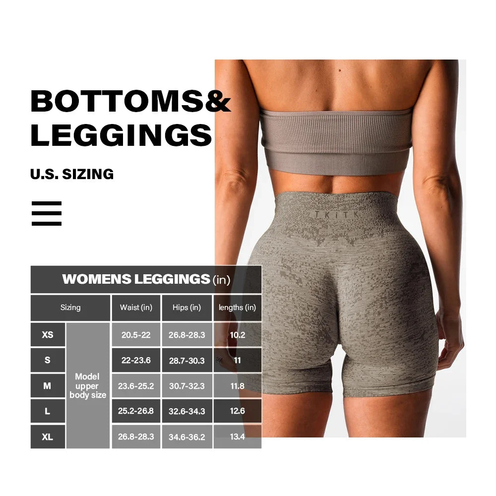 2Pcs Digital Seamless Shorts Women Soft Workout Tights