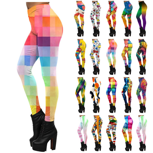 Fashion Print Carnival Leggings Fashion Spring Summer Casual Pants
