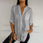 Women Casual Sequin Beaded Shirts Long Sleeve Vintage Shirt